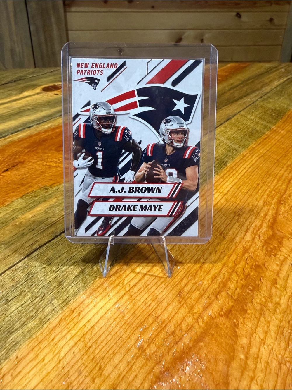 Drake Maye / A.J. Brown New England Patriots Custom Football Card